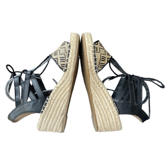 Rockport Aztec print black and tan lace up wedges womens shoes size 8 - Picture 10 of 14